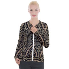 Zentangle-styled-ornament-pattern Casual Zip Up Jacket by Vaneshart