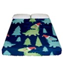 Cute-dinosaurs-animal-seamless-pattern-doodle-dino-winter-theme Fitted Sheet (California King Size) View1