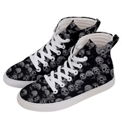 Black And White Skulls Men s Hi-top Skate Sneakers by crazymind
