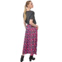 Goth Girl In Blue Dress Pink Pattern Velour Split Maxi Skirt View2