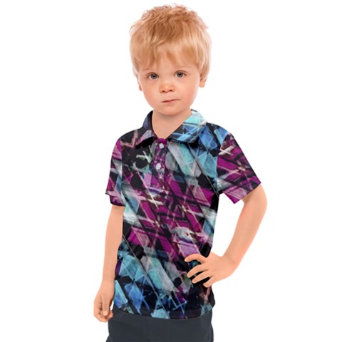 Matrix Grunge Print Kids  Polo Tee by dflcprintsclothing