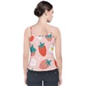 Strawberry seamless pattern Velvet Spaghetti Strap Top View2