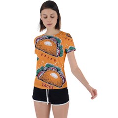 Seamless Pattern With Taco Back Circle Cutout Sports Tee by BangZart