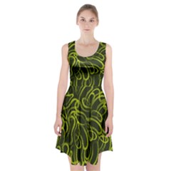 Green Abstract Stippled Repetitive Fashion Seamless Pattern Racerback Midi Dress by BangZart