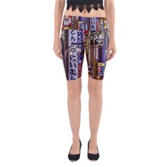 Shinjuku District Urban Night Scene, Tokyo Japan Yoga Cropped Leggings by dflcprintsclothing