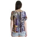 Shinjuku District Urban Night Scene, Tokyo Japan V-Neck Flutter Sleeve Top View2