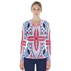 Motif V-neck Long Sleeve Top by Sobalvarro