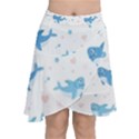 Seamless pattern with cute sharks hearts Chiffon Wrap Front Skirt View1