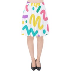 Abstract Pop Art Seamless Pattern Cute Background Memphis Style Velvet High Waist Skirt by BangZart