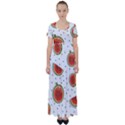 Seamless-background-pattern-with-watermelon-slices High Waist Short Sleeve Maxi Dress View1