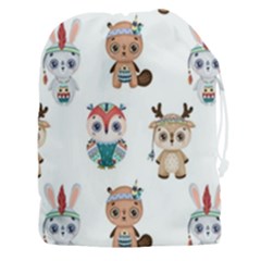 Cute Cartoon Boho Animals Seamless Pattern Drawstring Pouch (3xl) by BangZart