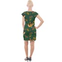 Cute seamless pattern bird with berries leaves Cap Sleeve Bodycon Dress View2