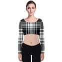 Pixel background design modern seamless pattern plaid square texture fabric tartan scottish textile Velvet Long Sleeve Crop Top View1