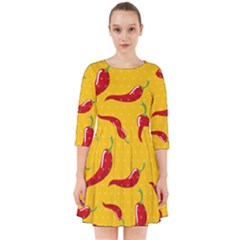 Chili Vegetable Pattern Background Smock Dress by BangZart