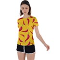 Chili vegetable pattern background Back Circle Cutout Sports Tee View1