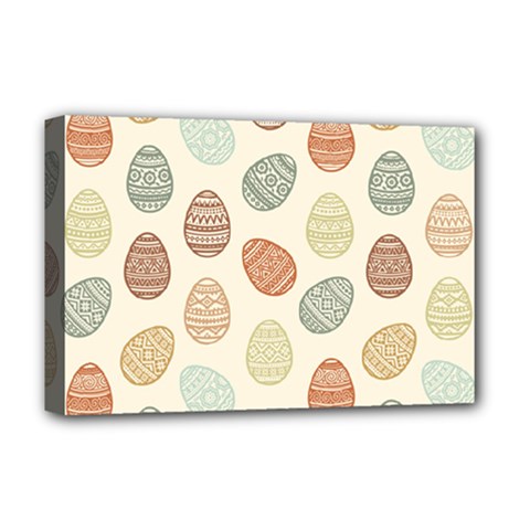 Seamless Pattern Colorful Easter Egg Flat Icons Painted Traditional Style Deluxe Canvas 18  X 12  (stretched) by BangZart