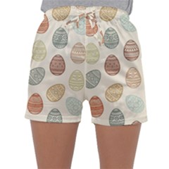 Seamless Pattern Colorful Easter Egg Flat Icons Painted Traditional Style Sleepwear Shorts by BangZart