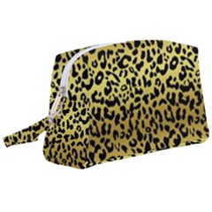 Gold And Black, Metallic Leopard Spots Pattern, Wild Cats Fur Wristlet Pouch Bag (large) by Casemiro