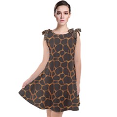 Animal Skin - Panther Or Giraffe - Africa And Savanna Tie Up Tunic Dress by DinzDas