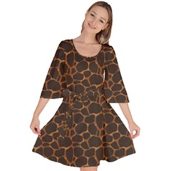 Animal Skin - Panther Or Giraffe - Africa And Savanna Velour Kimono Dress by DinzDas