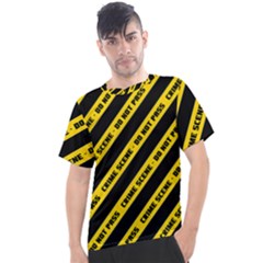 Warning Colors Yellow And Black - Police No Entrance 2 Men s Sport Top by DinzDas