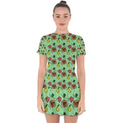 Lady Bug Fart - Nature And Insects Drop Hem Mini Chiffon Dress by DinzDas