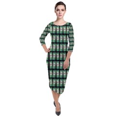 Beverage Cans - Beer Lemonade Drink Quarter Sleeve Midi Velour Bodycon Dress by DinzDas