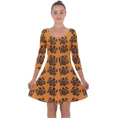 Inka Cultur Animal - Animals And Occult Religion Quarter Sleeve Skater Dress by DinzDas