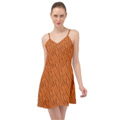 Animal Skin - Lion And Orange Skinnes Animals - Savannah And Africa Summer Time Chiffon Dress by DinzDas