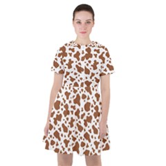 Animal Skin - Brown Cows Are Funny And Brown And White Sailor Dress by DinzDas