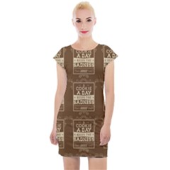 A Cookie A Day Keeps Sadness Away Cap Sleeve Bodycon Dress by DinzDas