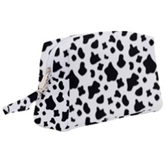 Black And White Cow Spots Pattern, Animal Fur Print, Vector Wristlet Pouch Bag (large) by Casemiro