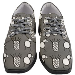 Grey Base, B&w Chpa Pattern Design Women Heeled Oxford Shoes by CHPALTD