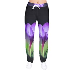 Flower Women Velvet Drawstring Pants by Sparkle