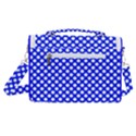 Dark blue and white polka dots pattern, retro pin-up style theme, classic dotted theme Satchel Shoulder Bag View3