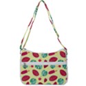 Watermelons, fruits and ice cream, pastel colors, at yellow Zip Up Shoulder Bag View3