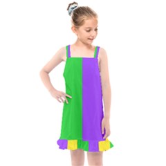 New Orleans Carnival Colors Mardi Gras Kids  Overall Dress by yoursparklingshop