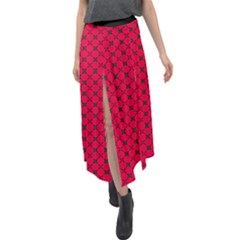 000000 Df Magenta Legend Velour Split Maxi Skirt by deformigo