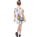 Roseanne Chicken, Retro Chickens Kids  Simple Cotton Dress View2