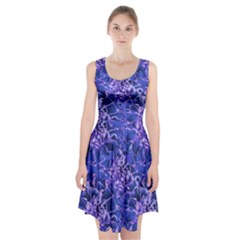 Vibrant Blue Flowers Pattern Motif Racerback Midi Dress by dflcprintsclothing