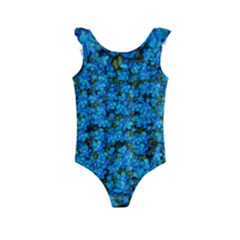 Blue Sakura Forest  Tree So Meditative And Calm Kids  Frill Swimsuit by pepitasart