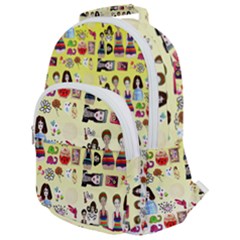 Kawaii Collage Yellow  Ombre Rounded Multi Pocket Backpack by snowwhitegirl