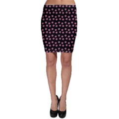 Peach Purple Daisy Flower Black Bodycon Skirt by snowwhitegirl