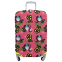 60s Girl Dark Pink Floral Daisy Luggage Cover (Medium) View1