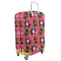 60s Girl Dark Pink Floral Daisy Luggage Cover (Medium) View2