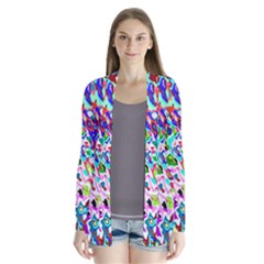 Colorful Paint Texture                                                  Drape Collar Cardigan by LalyLauraFLM