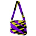 Abstract triangles, three color dotted pattern, purple, yellow, black in saturated colors Full Print Messenger Bag (M) View2