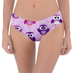 Seamless Cute Colourfull Owl Kids Pattern Reversible Classic Bikini Bottoms by Amaryn4rt