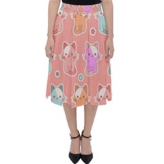 Cute Kawaii Kittens Seamless Pattern Classic Midi Skirt by Amaryn4rt