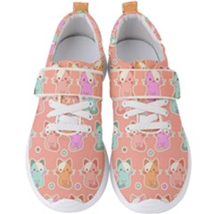 Cute Kawaii Kittens Seamless Pattern Men s Velcro Strap Shoes by Amaryn4rt